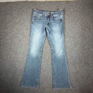 American Eagle Outfitters Kick Boot Jeans Medium Wash Super Stretch Womens Sz 2